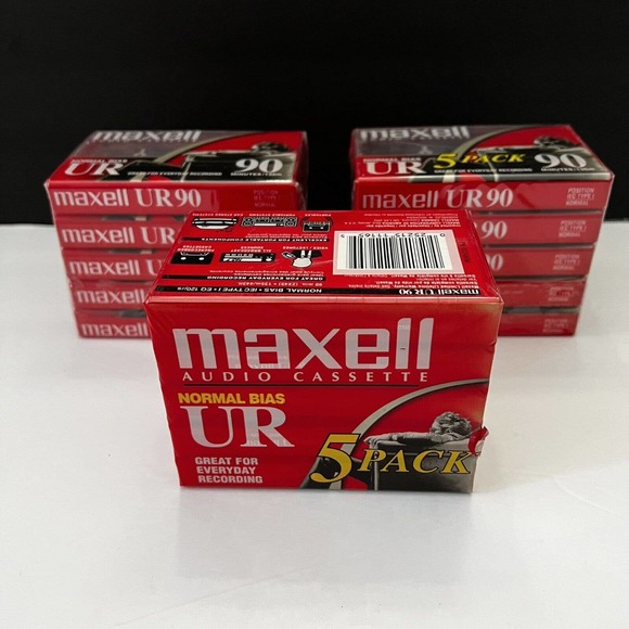 New Sealed 15p. Maxell UR 90 Blank Audio Cassette Tape Normal Bias IEC Type I - Picture 1 of 12